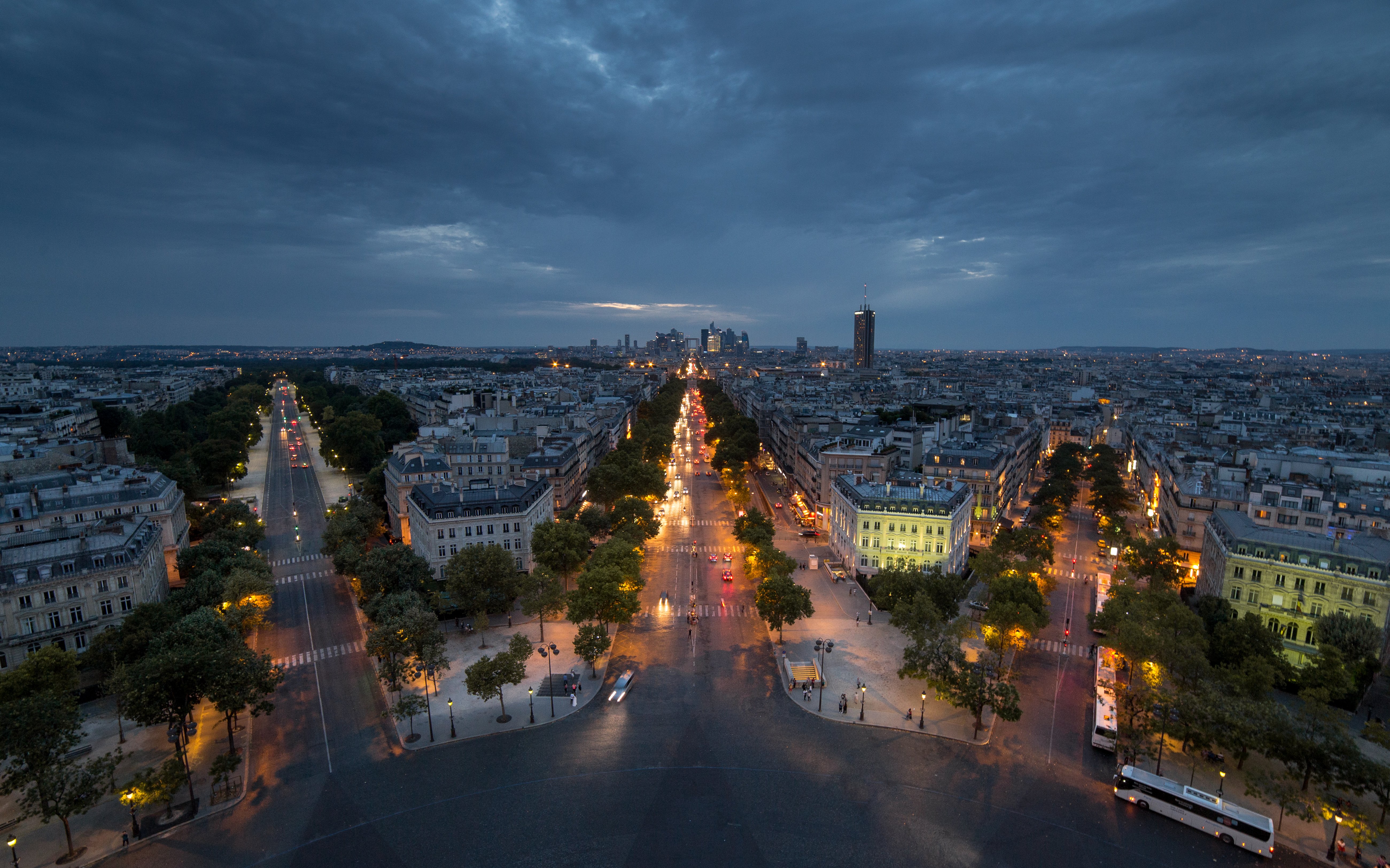 rance, Roads, Houses, Paris, Night, Street, From, Above, Cities Wallpaper