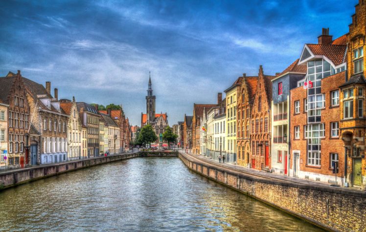 elgium, Houses, Canal, Street, Hdr, Bruges, Cities HD Wallpaper Desktop Background
