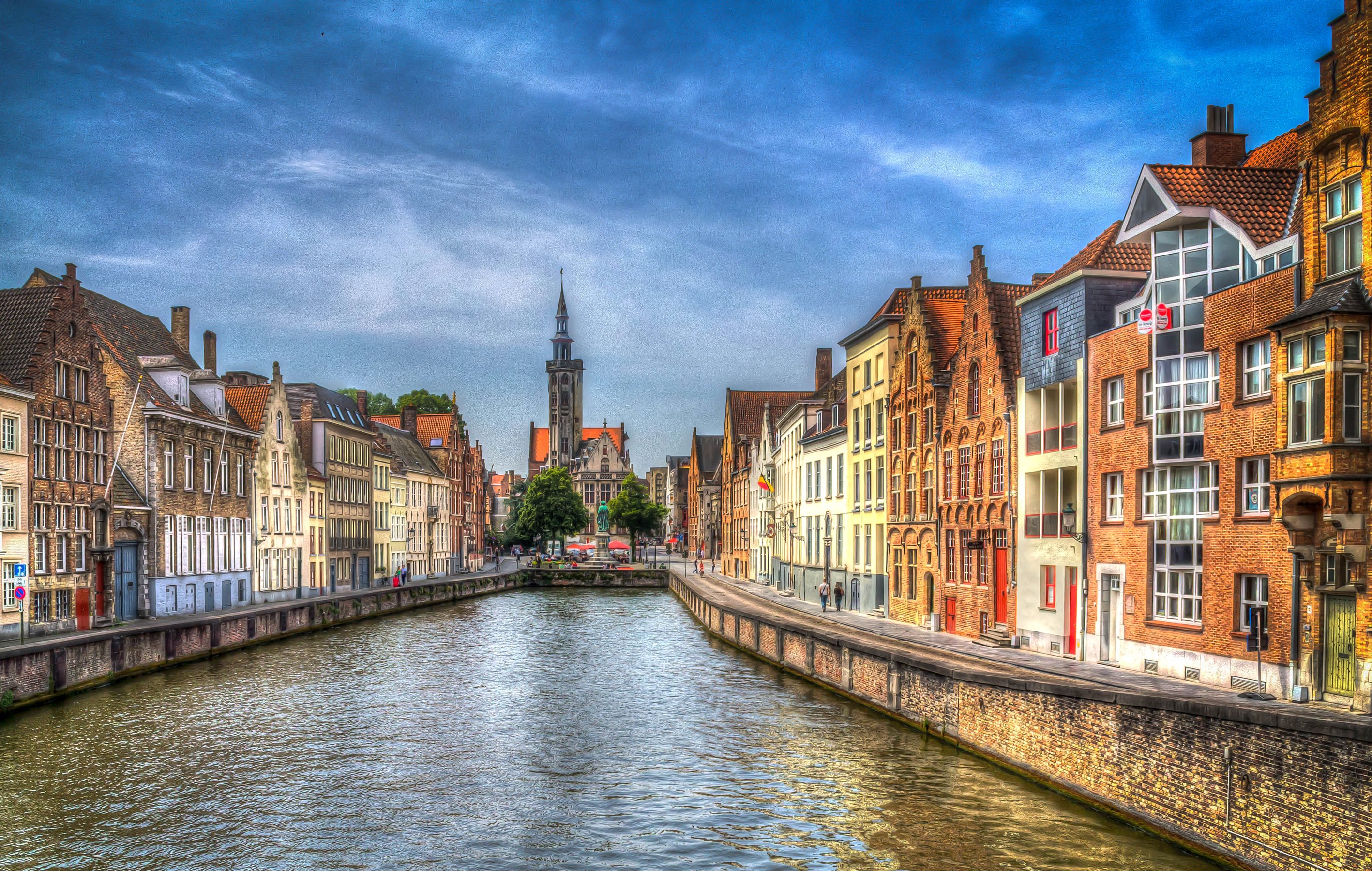 elgium, Houses, Canal, Street, Hdr, Bruges, Cities Wallpaper