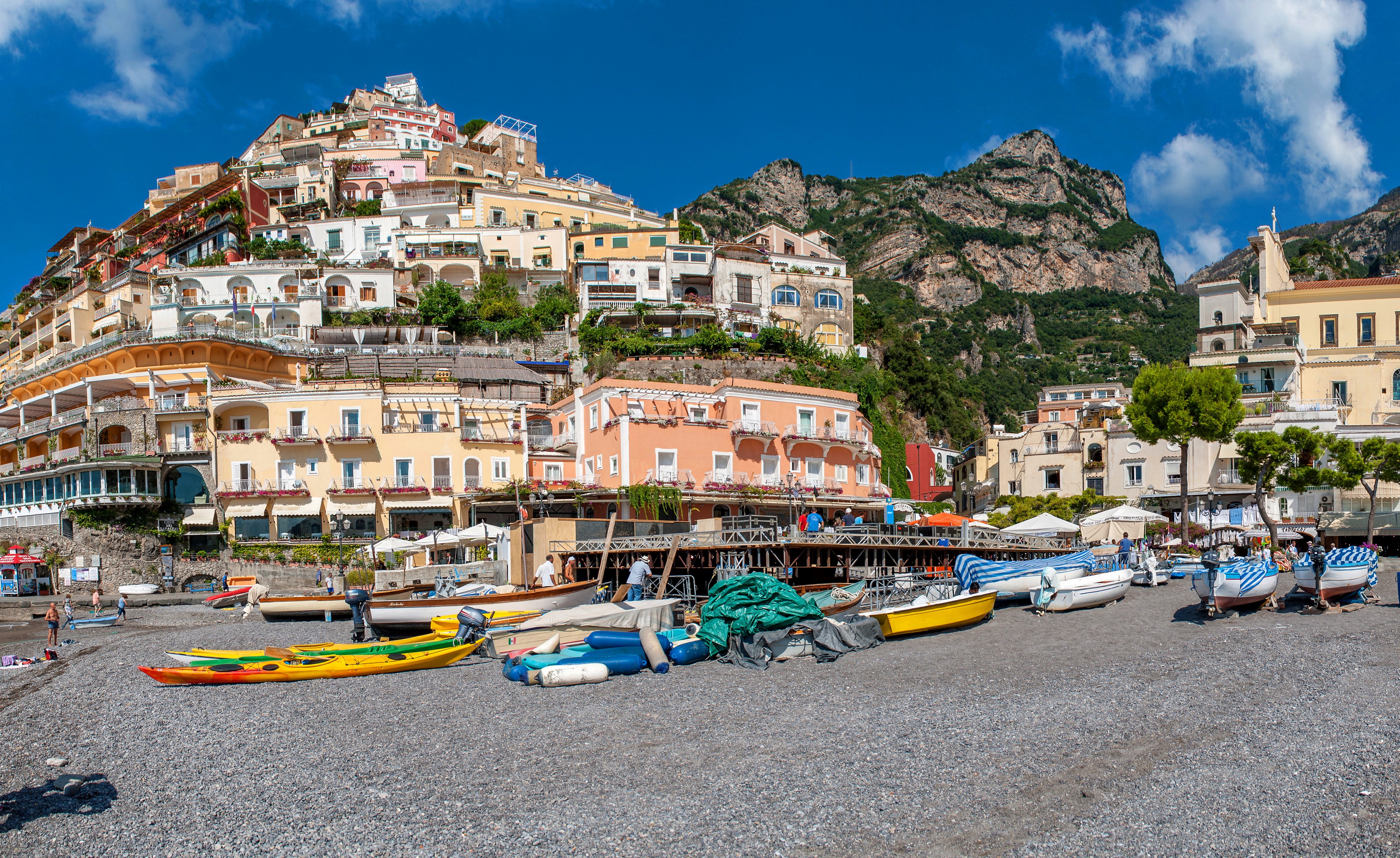 taly, Houses, Night, Street, Lights, Minori, Costiera, Amalfitana, Cities Wallpaper