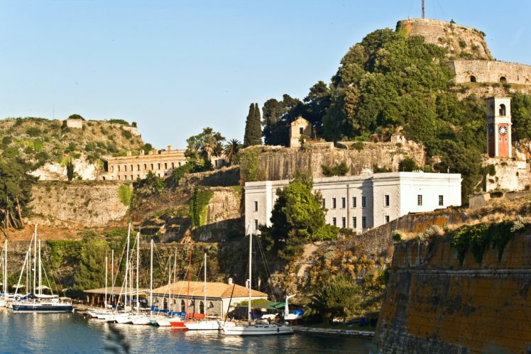 reece, Houses, Fortress, Corfu, Old, Fortress, Cities HD Wallpaper Desktop Background
