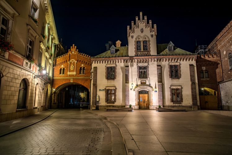 oland, Castles, Rivers, Night, Street, Lights, Wawel, Castle, Krakow, Cities HD Wallpaper Desktop Background