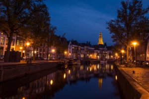 etherlands, Houses, Rivers, Fence, Alkmaar, Cities
