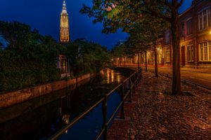 etherlands, Houses, Rivers, Fence, Alkmaar, Cities
