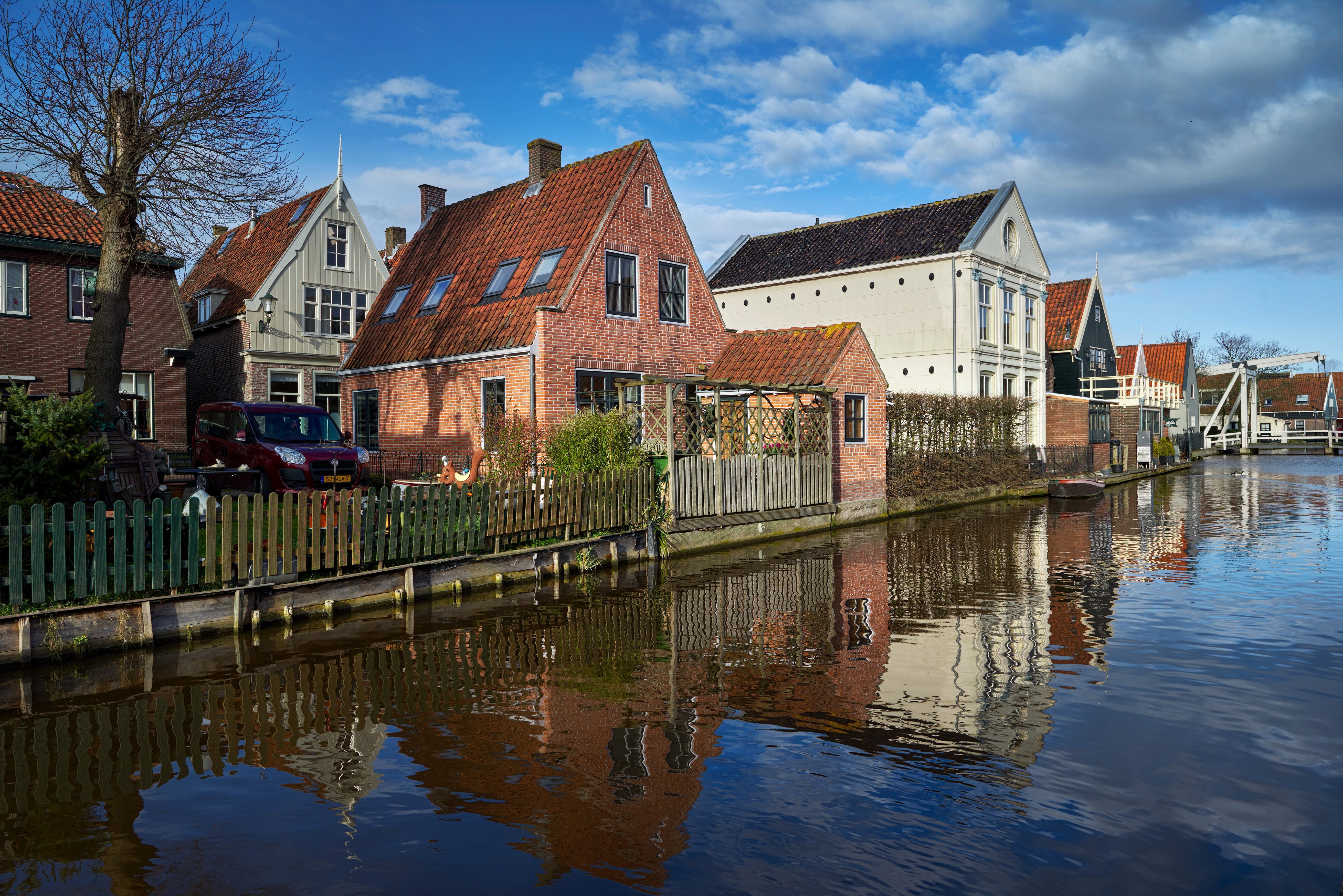 etherlands, Houses, Rivers, Fence, Alkmaar, Cities Wallpaper