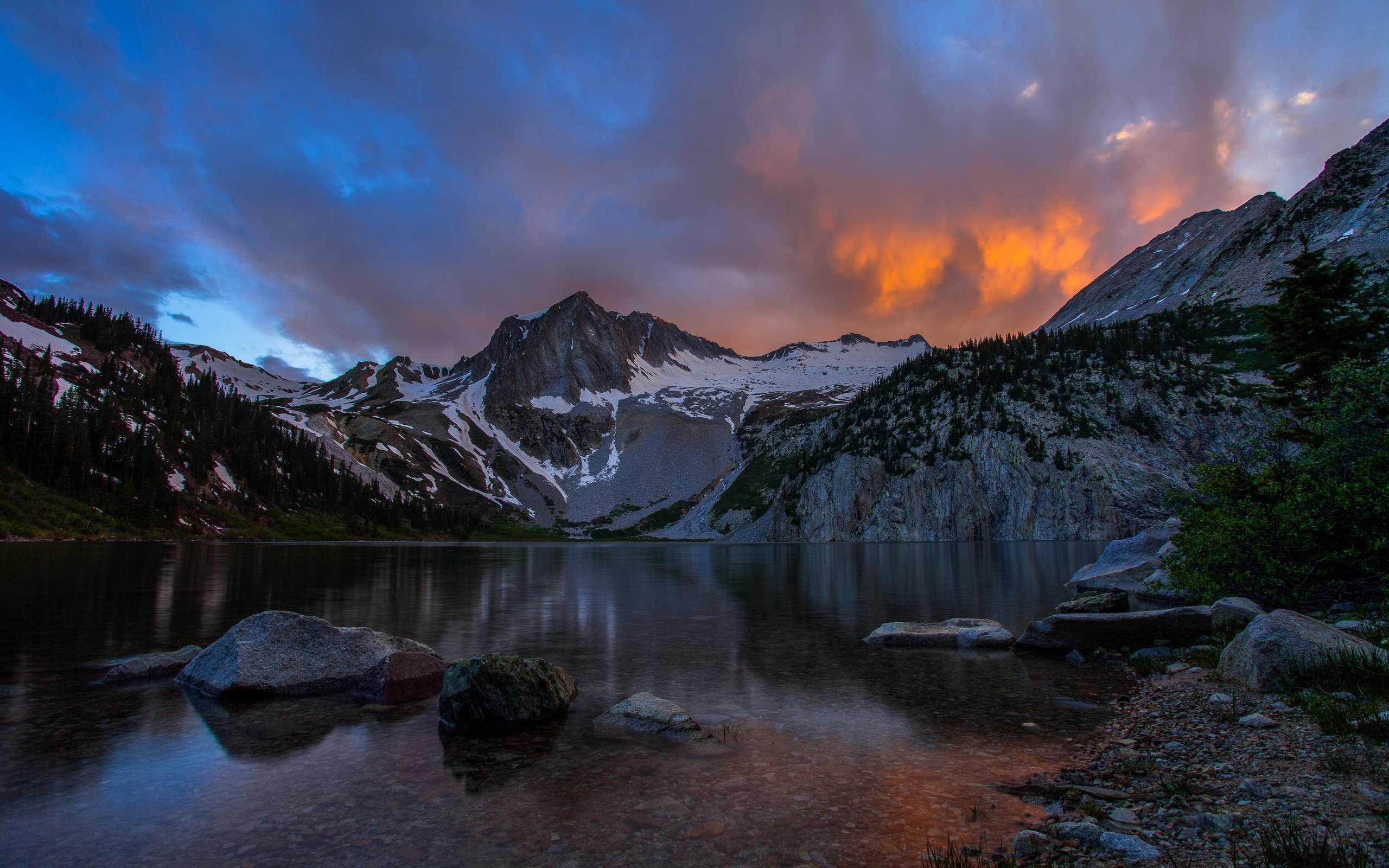 mountain, Lake Wallpaper