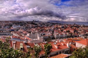 ortugal, Houses, Megapolis, Clouds, Lisbon, Cities