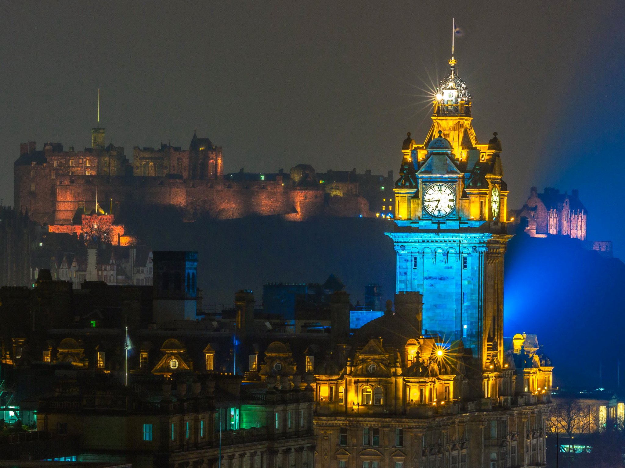 cotland, Houses, Pond, Night, Scottish, Parliament, Edinburgh, Cities Wallpaper