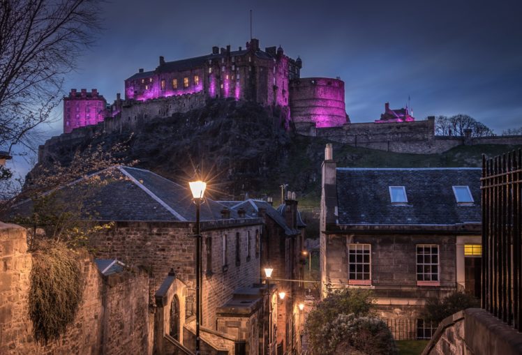 cotland, Houses, Pond, Night, Scottish, Parliament, Edinburgh, Cities HD Wallpaper Desktop Background