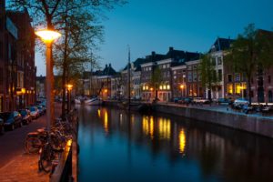 etherlands, Groningen, Houses, Night, Canal