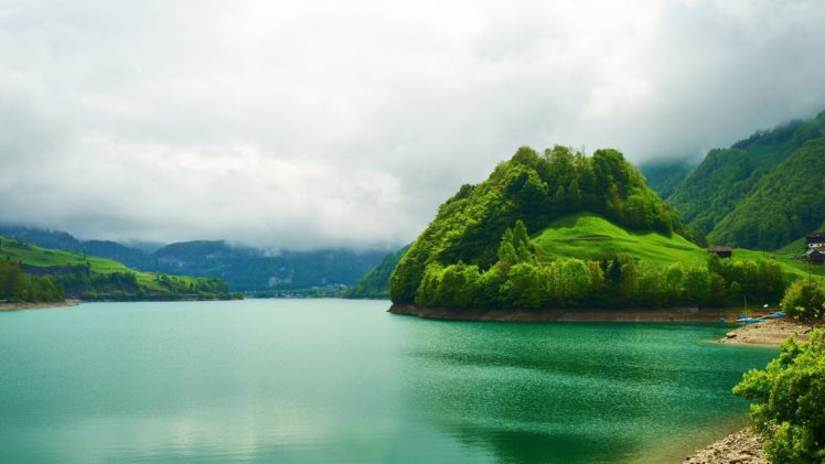 isla, Lago, Paisaje, Naturaleza HD Wallpaper Desktop Background