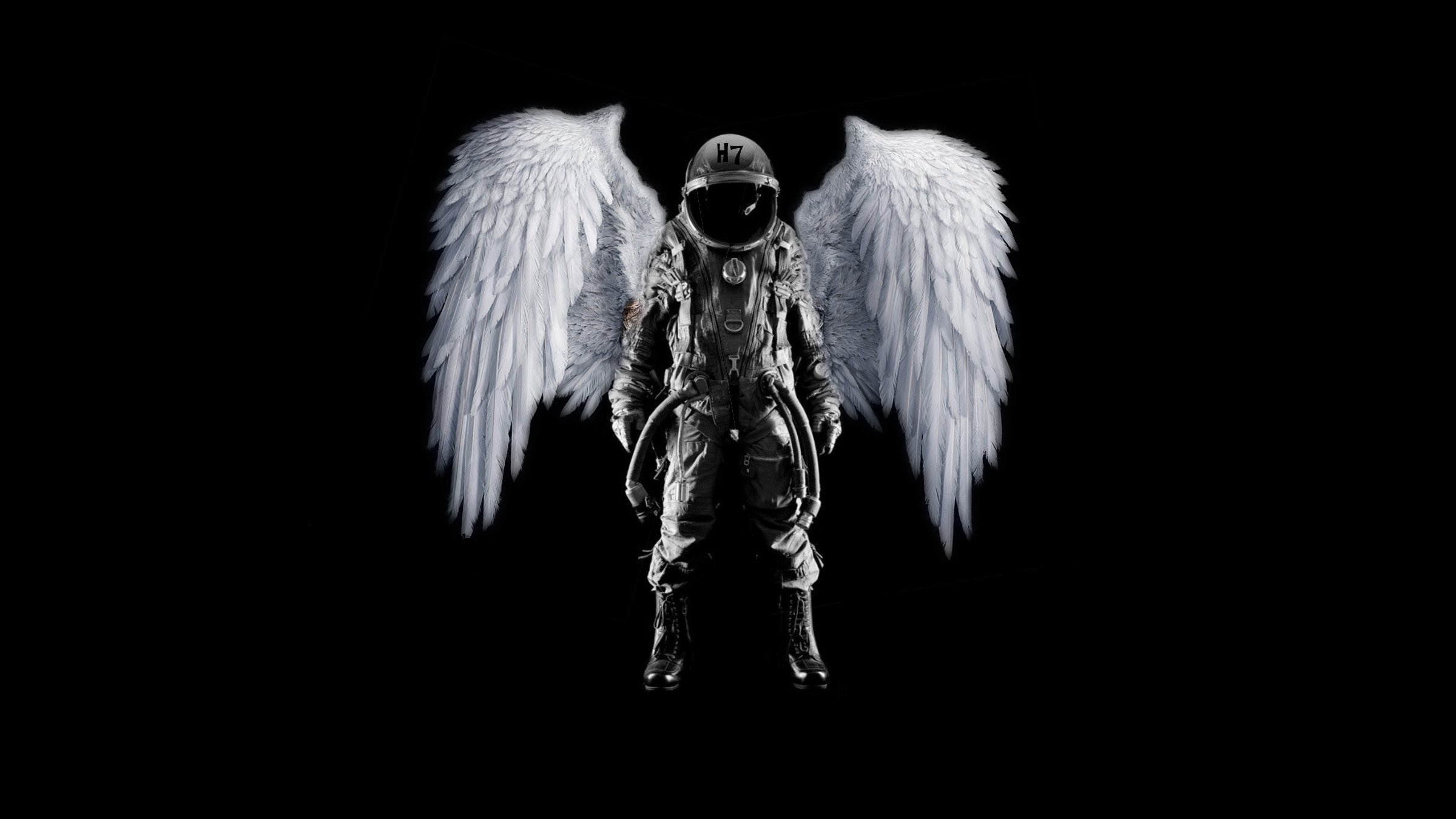 he, Angel, Astronaut Wallpaper