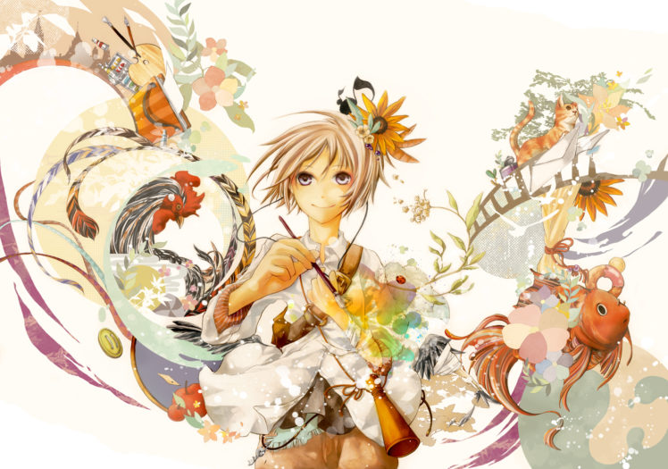 original, Animal, Bee, Cosine, Cat, Feathers, Fish, Flowers HD Wallpaper Desktop Background