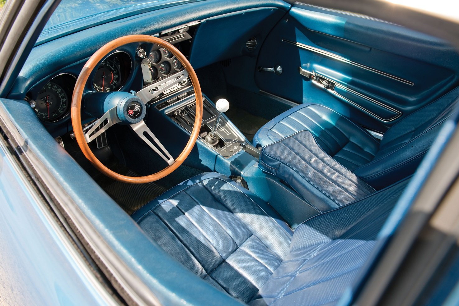 1968, Chevrolet, Corvette, L71,  c3 , Cars, Blue, Interior Wallpaper