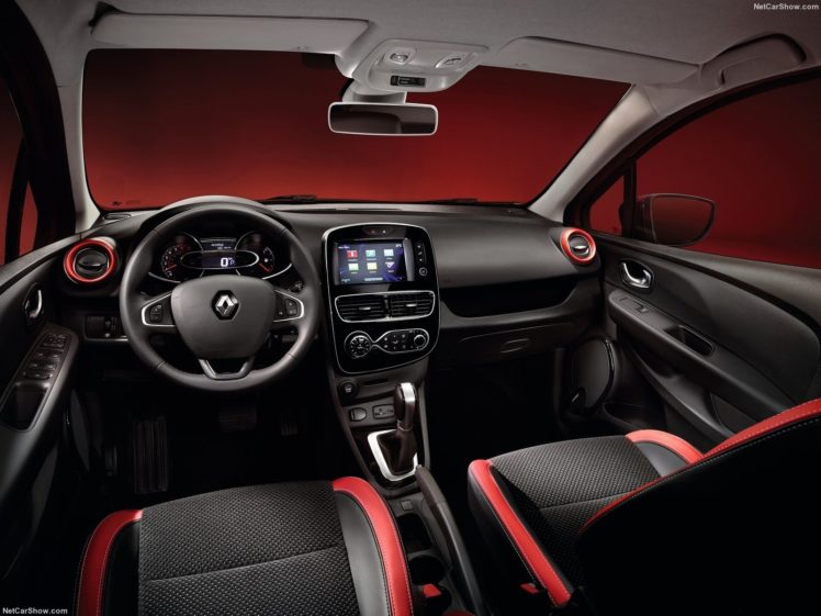 renault, Clio, Cars, French, 2016, Red, Interior HD Wallpaper Desktop Background