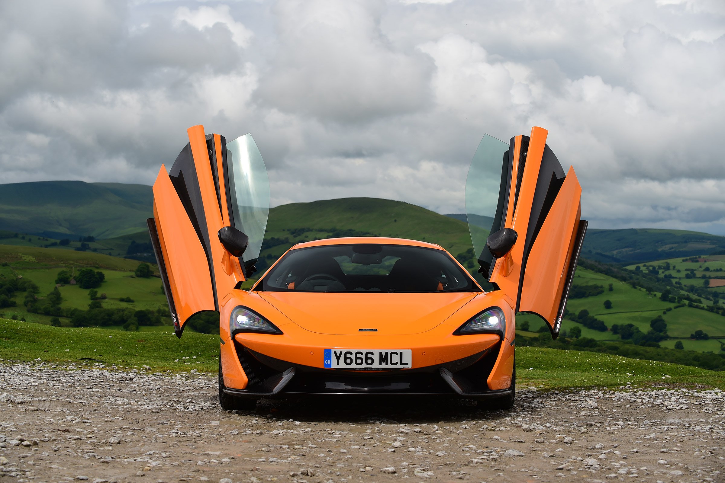 , Mclaren, 570s, Coupe, Uk spec, Cars, Orange, 2015 Wallpaper