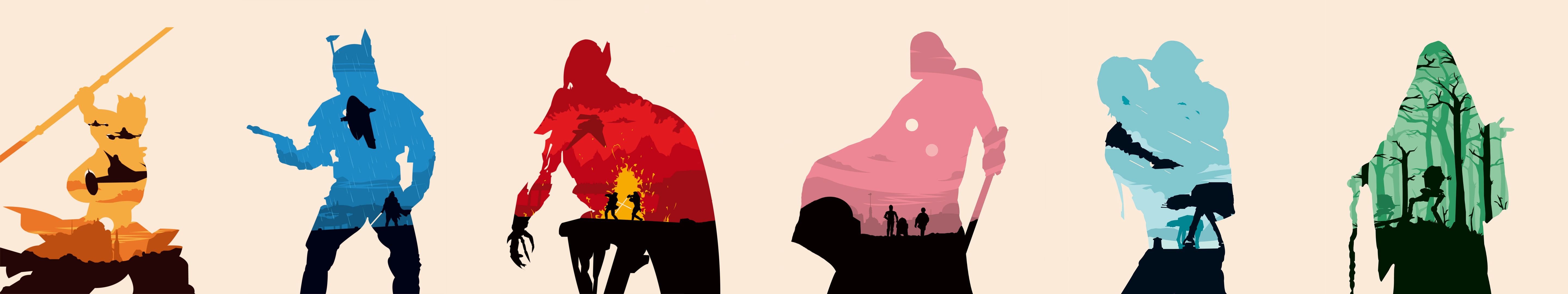 star, Wars, Silhouettes Wallpaper