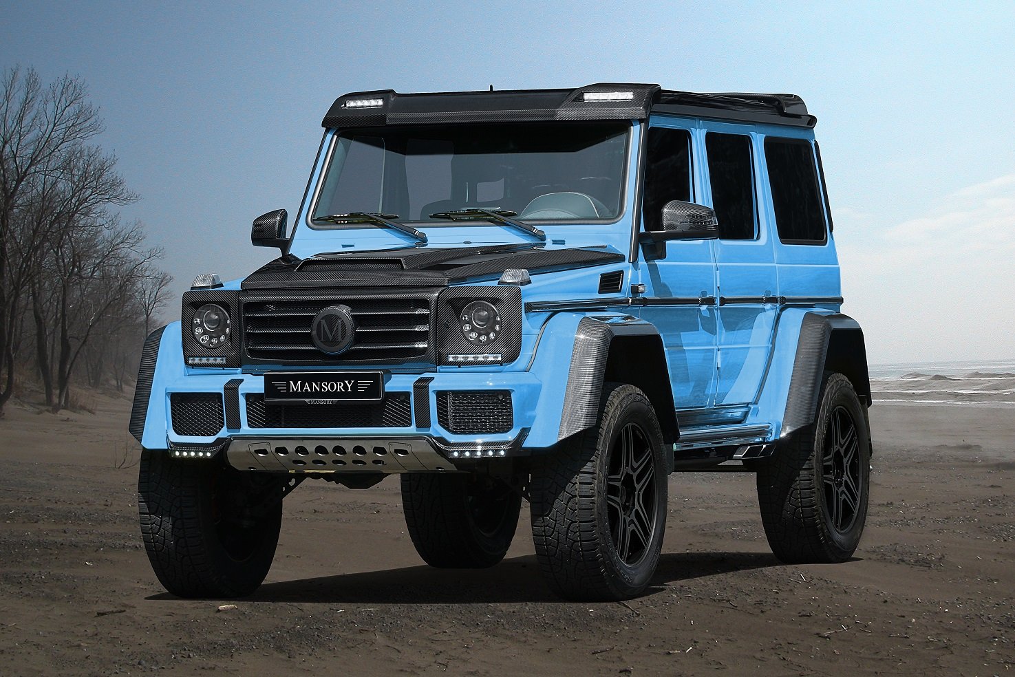 mansory, Mercedes, Benz, G 500, 4x4, Cars, Blue, Modified Wallpaper