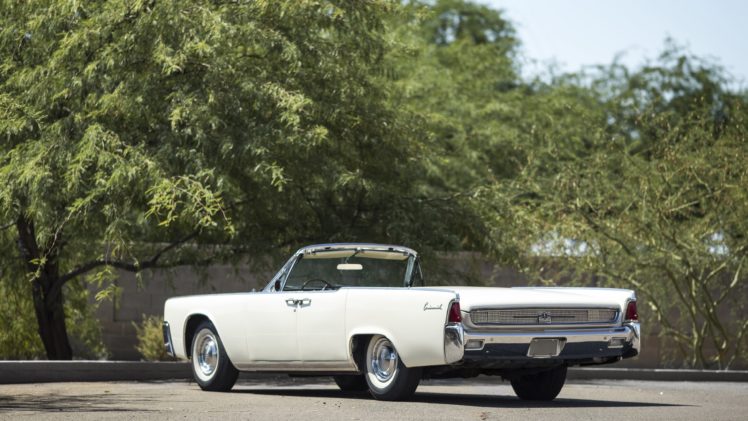 1961, Lincoln, Continental, Convertible, Cars, White, Classi HD Wallpaper Desktop Background