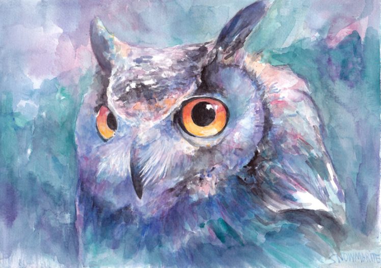 birds, Owl, Painting, Art, Animals HD Wallpaper Desktop Background