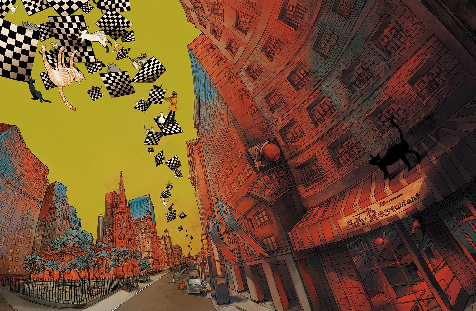 animal, Building, Car, Cat, City, Original, Scarf, Taro, Y, Tree Wallpaper