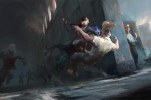 fight, Person, Drawing, Dishonored, Video, Games