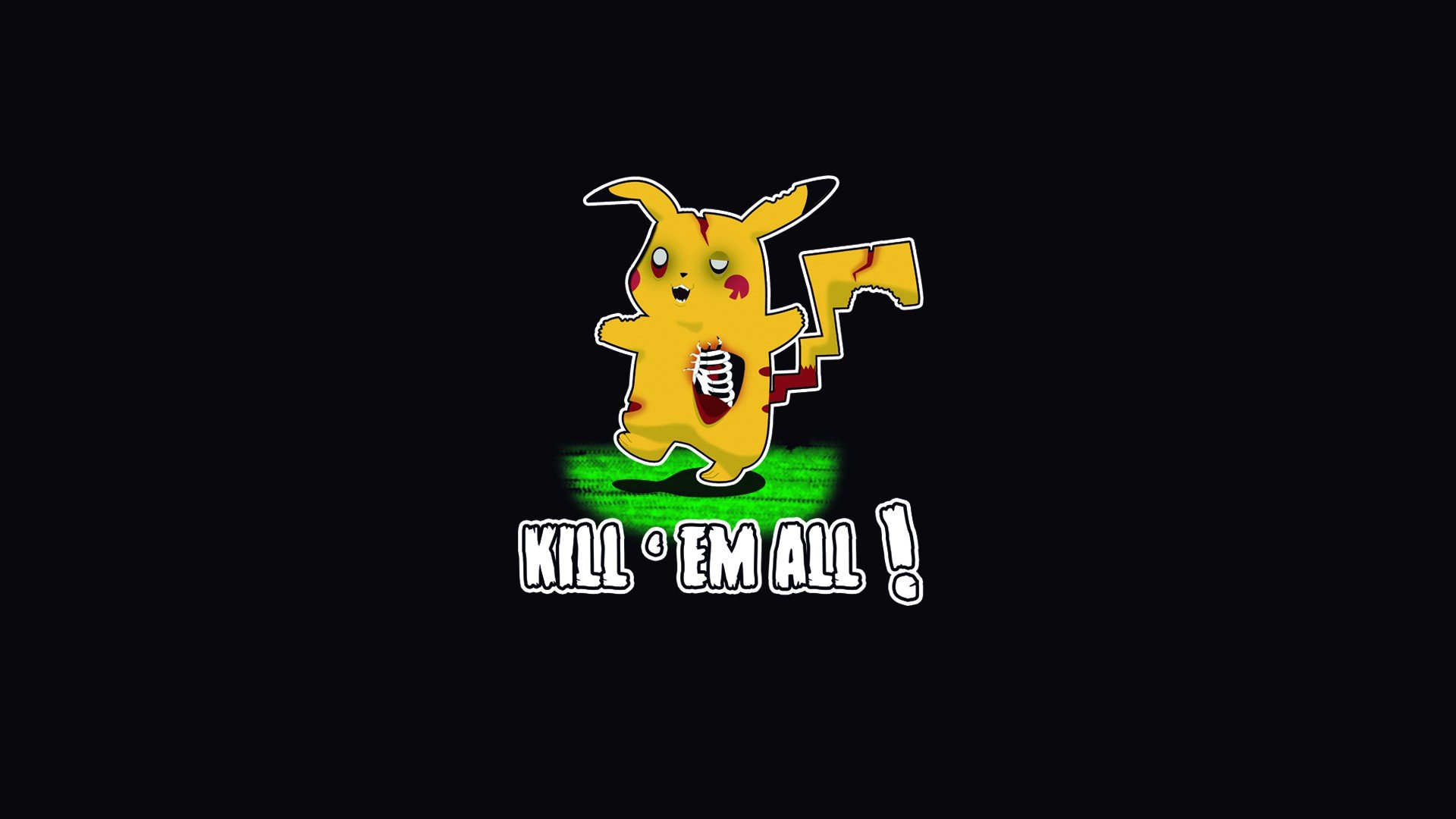 pokemon, Pikachu, Black, Zombie, Humor Wallpaper