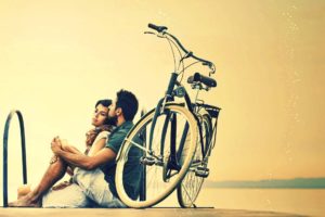 pareja, Novios, Amor, Bicicleta