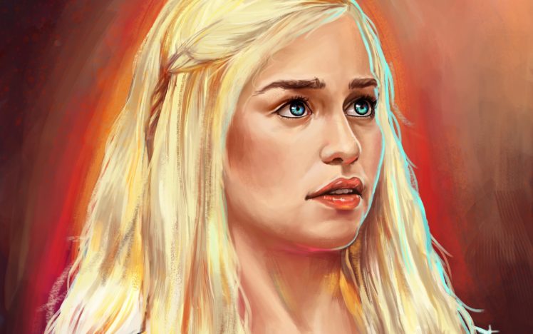 emilia, Clarke, Art, Blonde, Blue, Eyes, Game, Of, Thrones HD Wallpaper Desktop Background