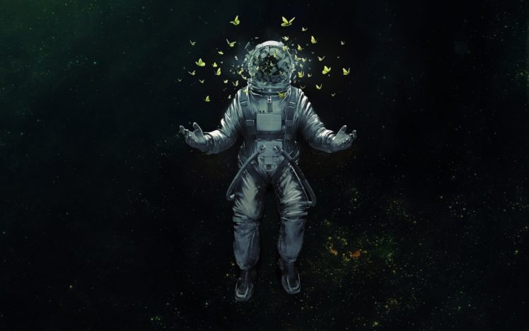 spacesuit, Astronaut, Space, Cosmos, Butterfly, Art HD Wallpaper Desktop Background