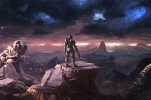 halo, Landscape, Storm, Master, Chief, Drawing