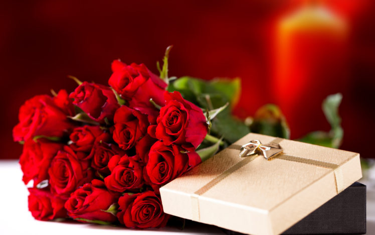 holiday, Flowers, Gift, Roses, Red, Roses, Bouquet HD Wallpaper Desktop Background