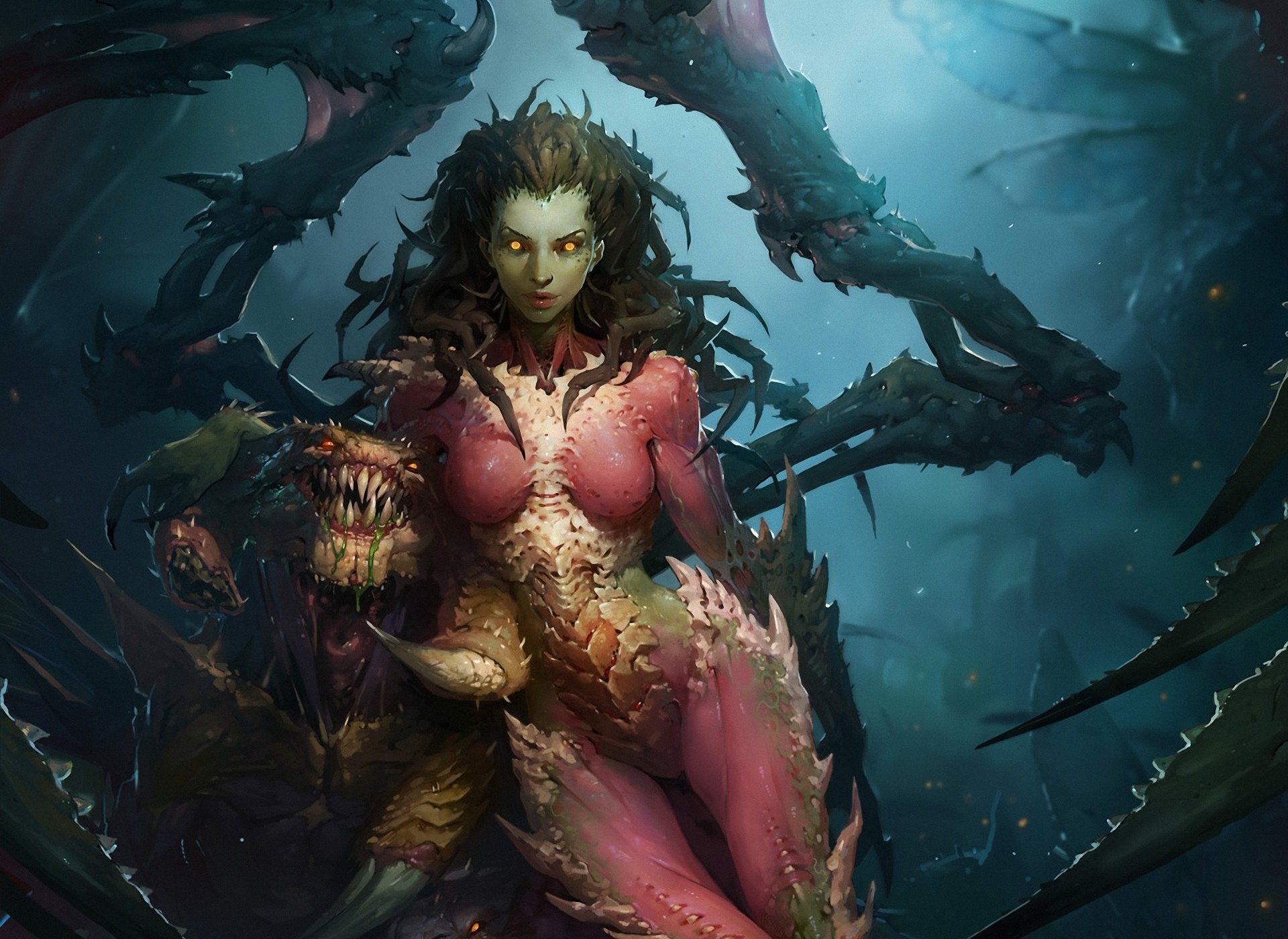 starcraft, Wings, Sarah, Kerrigan, Ld, Austin, Monster, Girl, Art Wallpaper