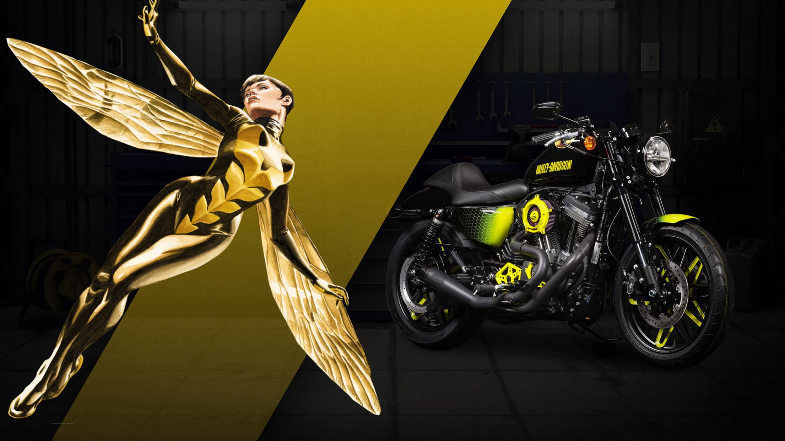 harley davidson, Turned, Marvel, Superheroes, Motorcycles, Concept, 2016 Wallpaper