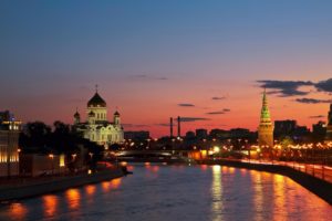 russia, City, Moscow, Sunset, River