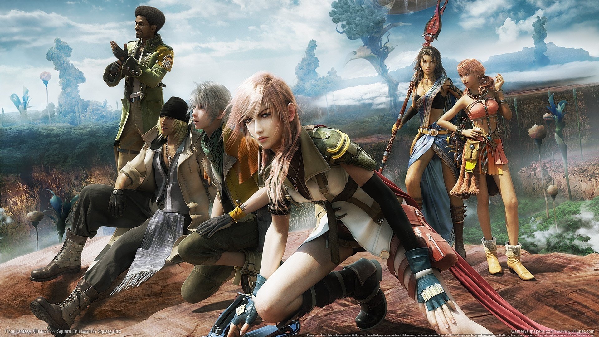 command, Weapons, Friends, The, Sky, Final, Fantasy, Xiii, Trees, Art, Warriors Wallpaper