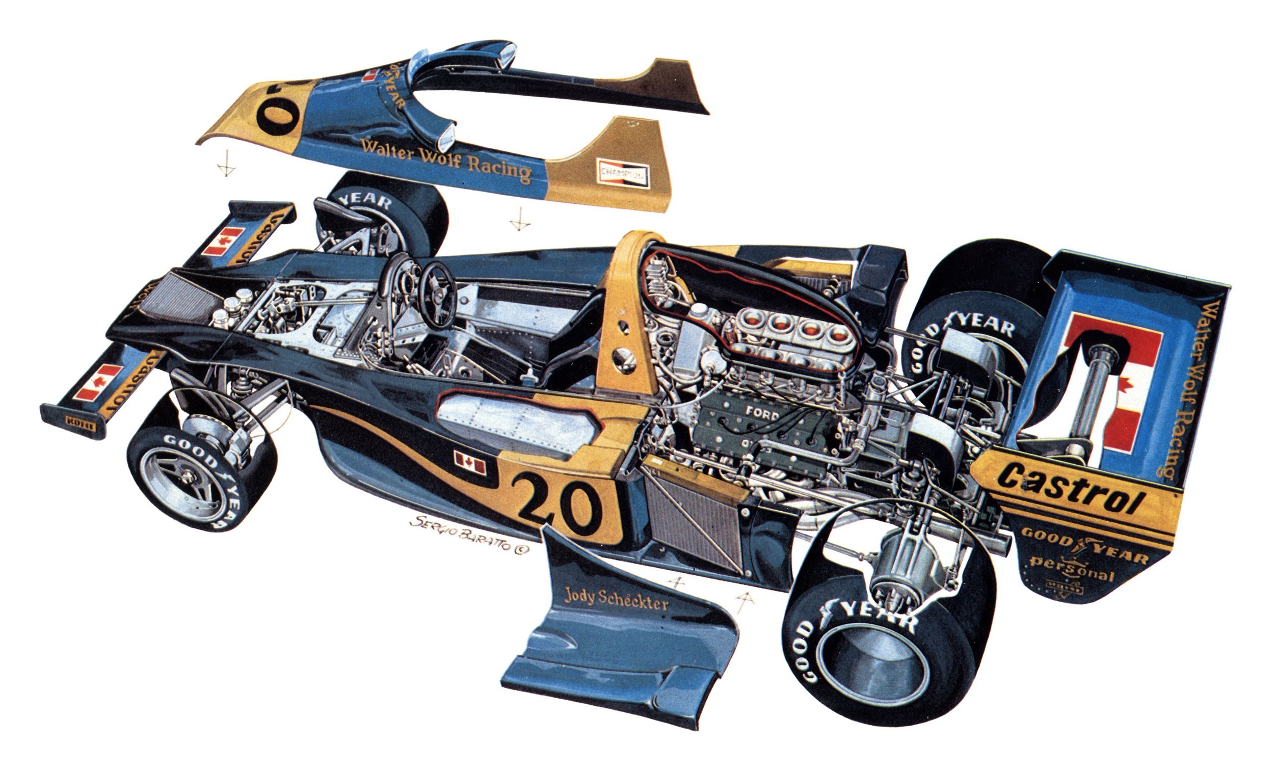 wolf, Wr1, Cars, Racecars, Cutaway, 1977 Wallpaper