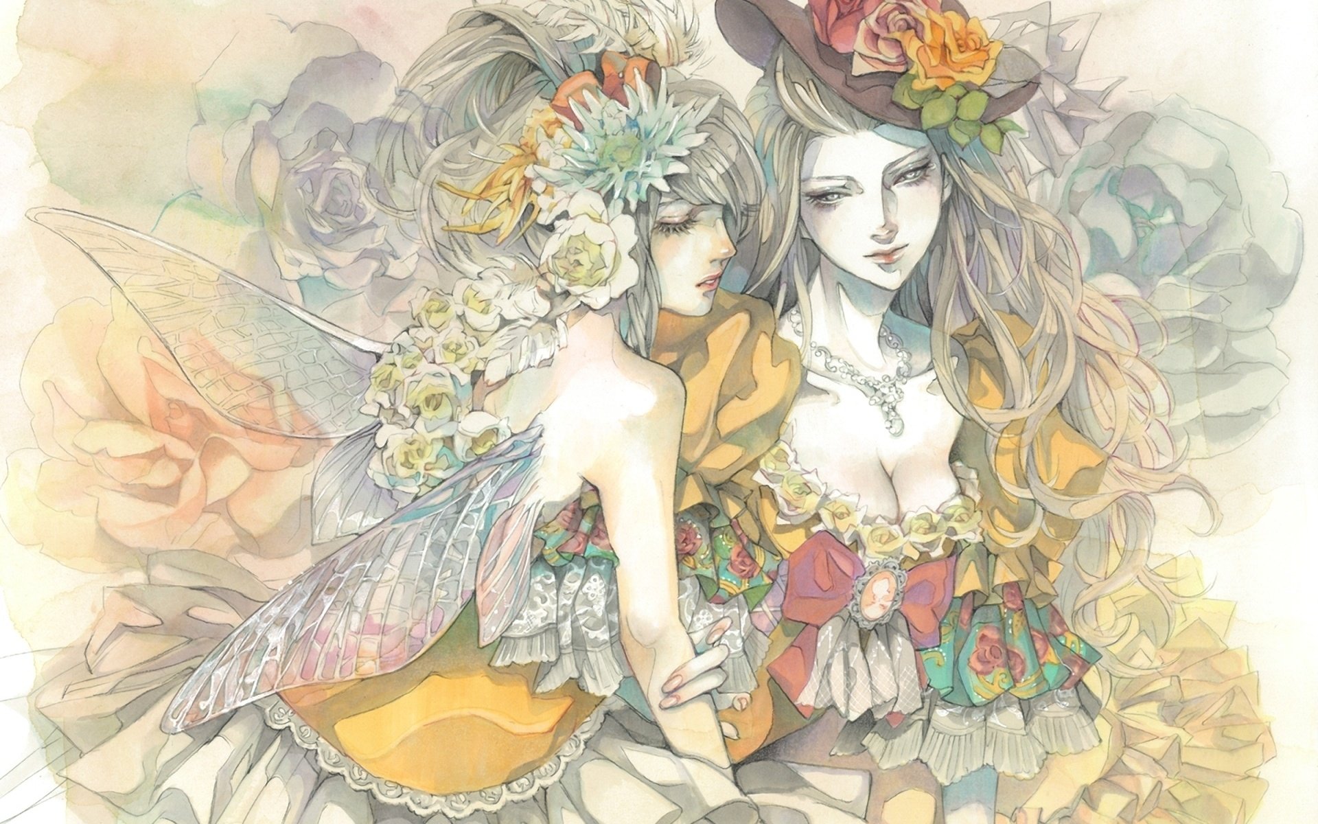 hat, Girl, Drawing, Flowers, Art, Fairy, Dress, Wings Wallpapers HD / Desktop and Mobile Backgrounds hat, Girl, Drawing, Flowers, Art, Fairy, Dress, Wings Wallpapers HD / Desktop and Mobile Backgrounds