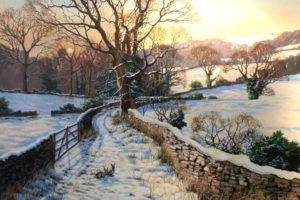 paintings, Drawings, Hares, Rabbits, Winter, Drawing, Art, Snow, Fences, Wallpapers, Animals, Painting, Trees, Winter, Wallpaper