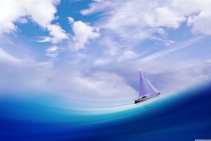 sailboat, Holiday, Summer, Blue, Beauty