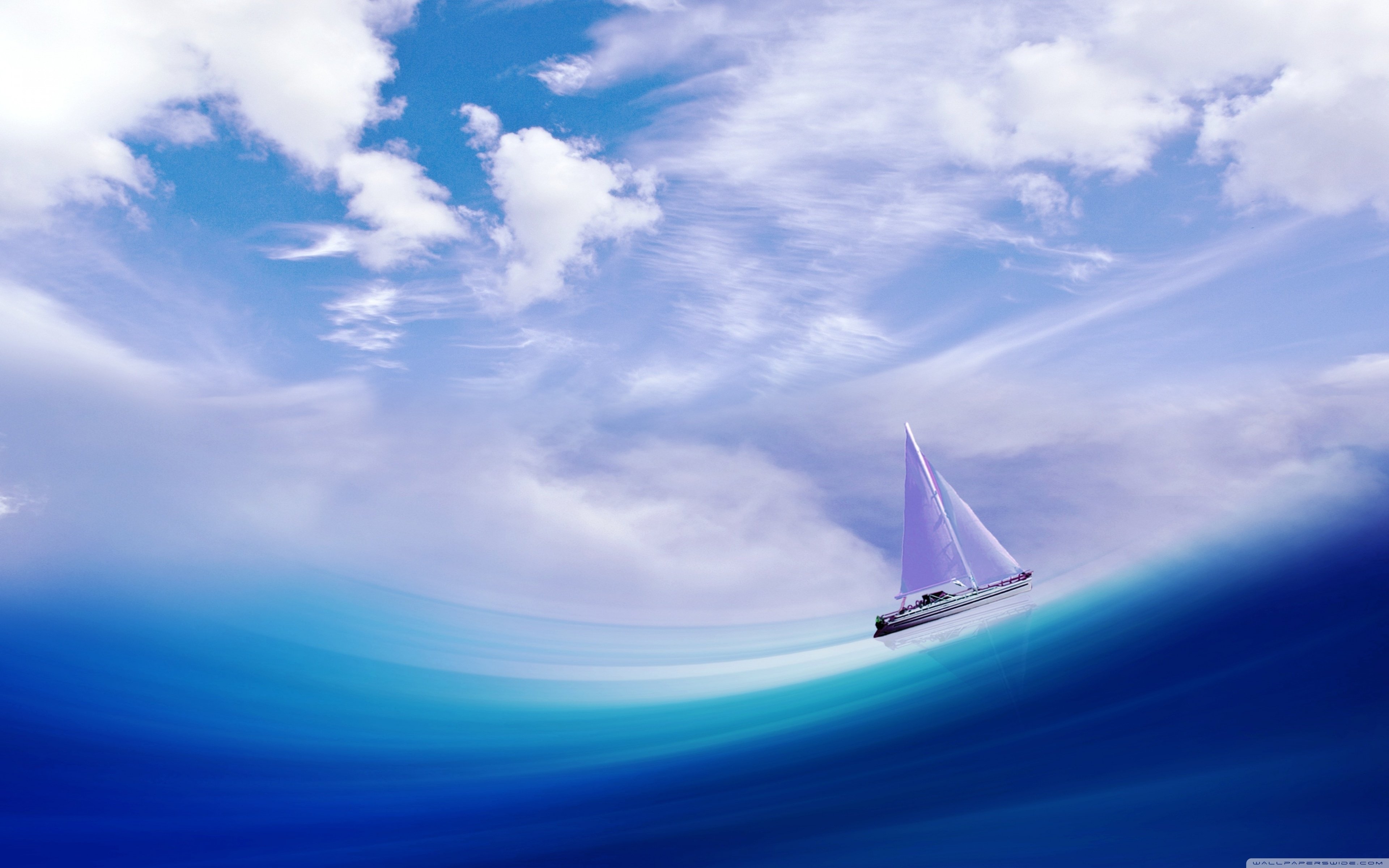 sailboat, Holiday, Summer, Blue, Beauty Wallpaper