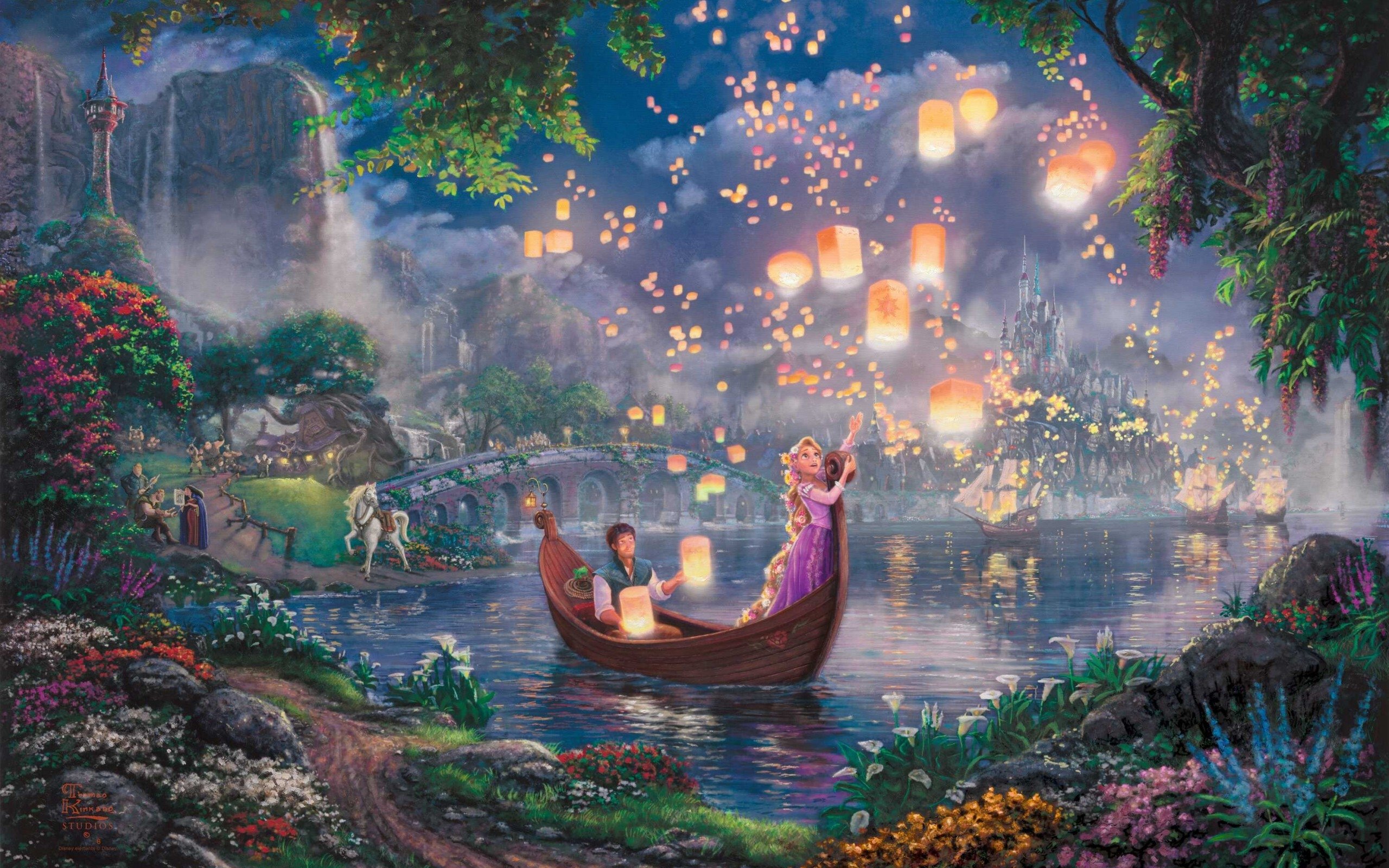 , Disney, Rapunzel, Boat, Beauty Wallpaper