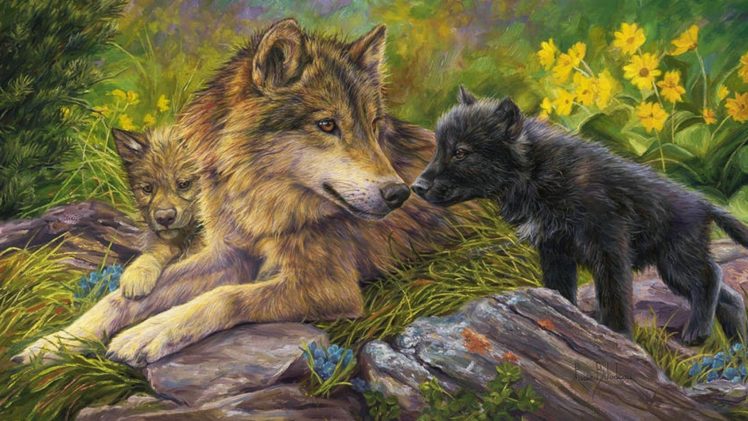 art, Oil, Painting, Drawing, Unconditional, Love, Animal, Painting HD Wallpaper Desktop Background