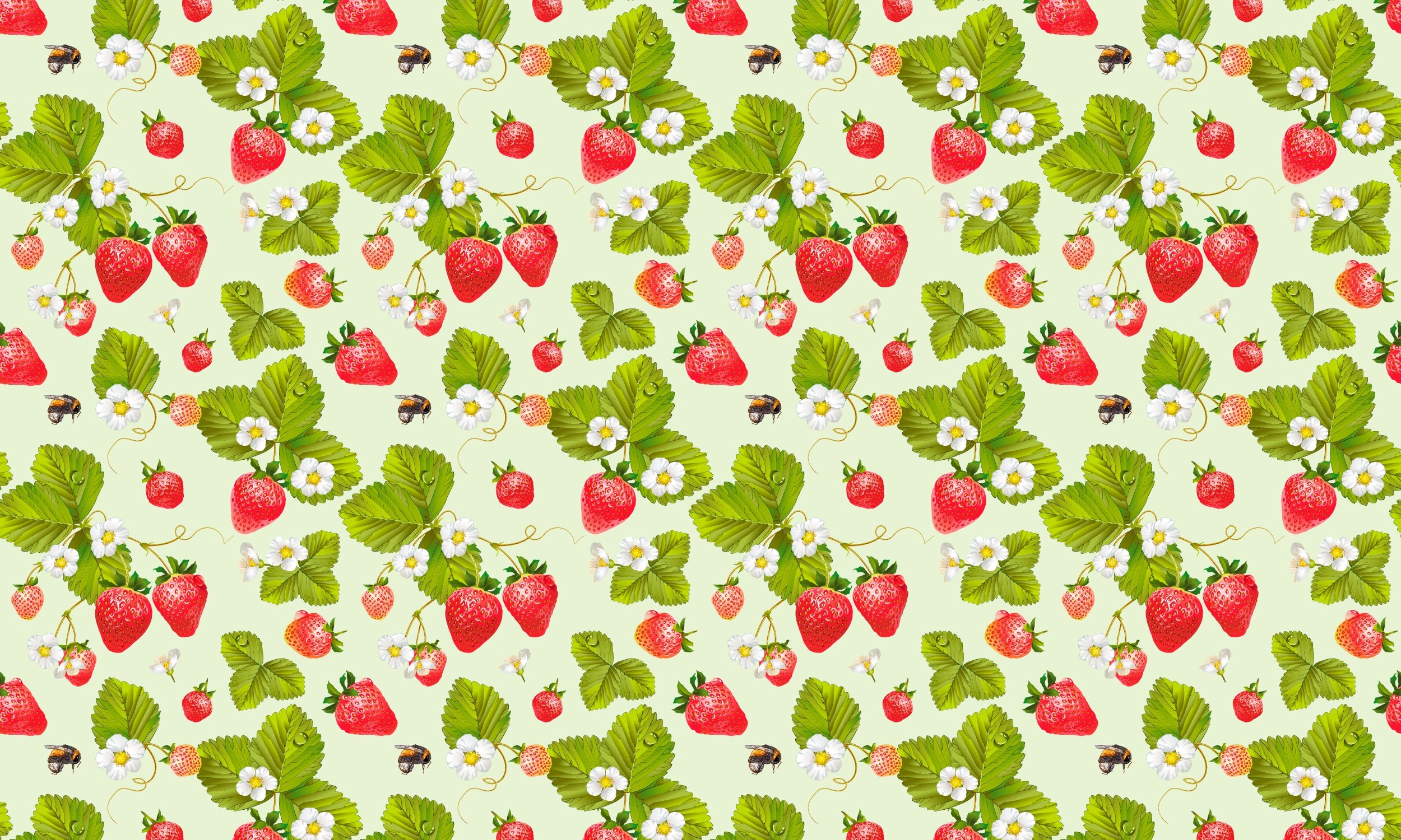 , Texture, Fruit, Strawberry, Bee Wallpaper