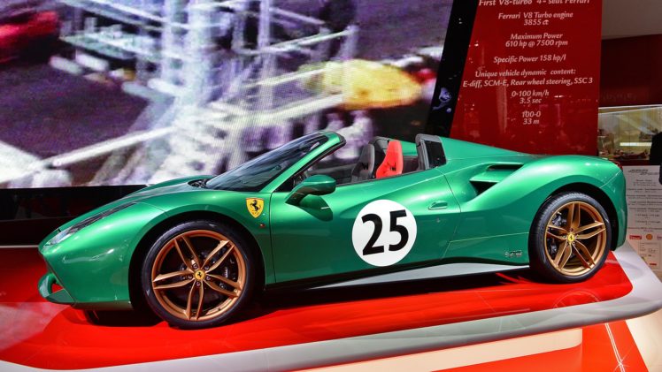 paris, Motor, Show, 2016, Ferrari, 488, Spider, 70th, Anniversary, Edition, Cars HD Wallpaper Desktop Background