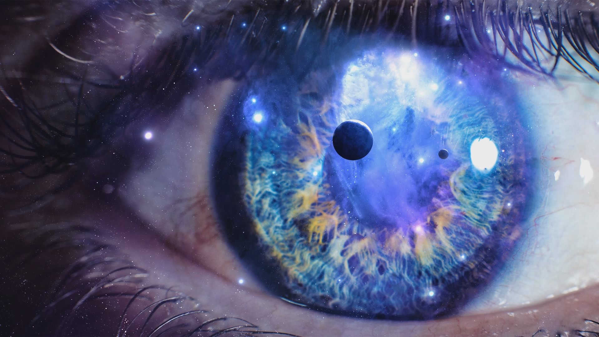 artwork, Digital, Art, Eyes, Planet, Galaxy, Universe Wallpaper