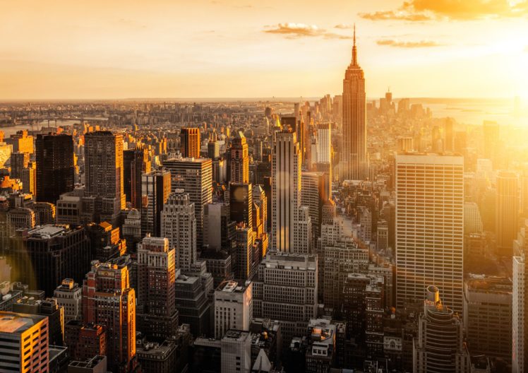 city, Scape, Sunset, New, York, City, Manhattan HD Wallpaper Desktop Background