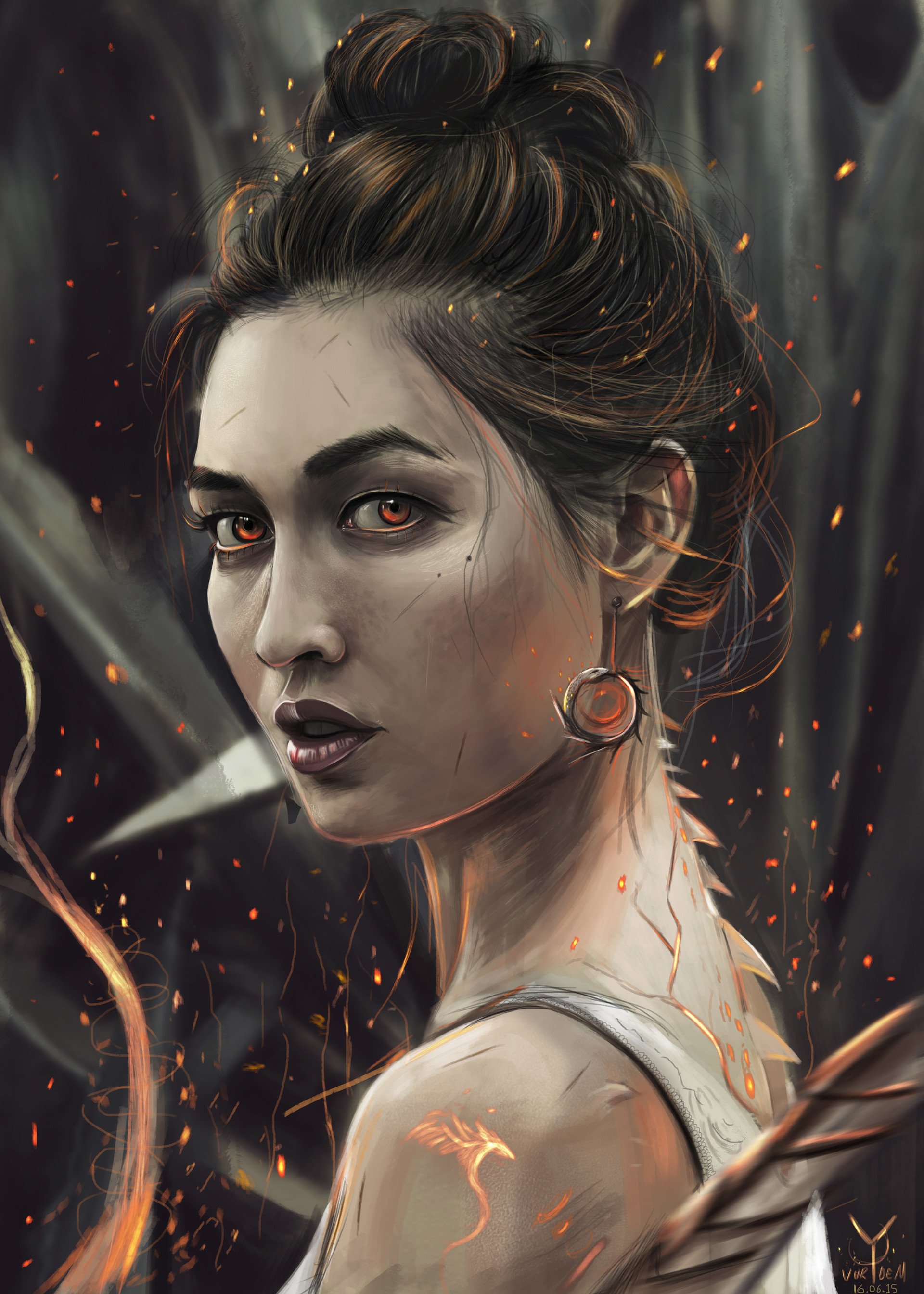 yasar vurdem dragongirl, Fantasy, Art, Portraits, Original, Beautiful Wallpaper