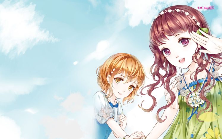 anime, Girls, Summer, Beautiful, Long, Hair, Flower, Dress HD Wallpaper Desktop Background