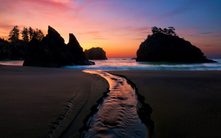 landscapes, Beach, Silhouette, Rocks HD Wallpaper Desktop Background